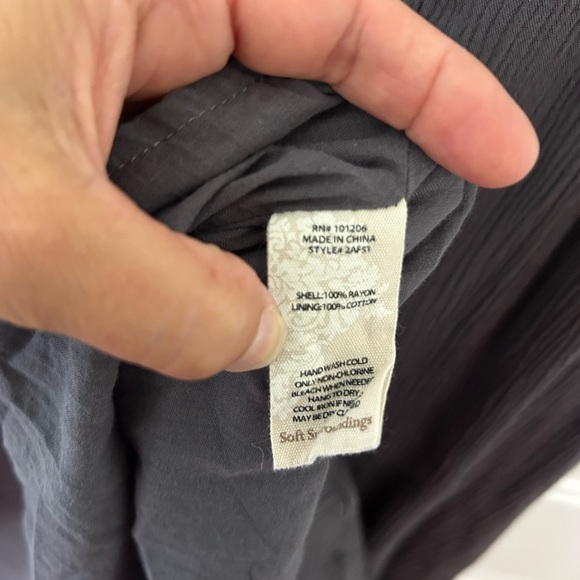 Soft Surroundings Charcoal Sleeveless Gauze Dress Size XS - Picture 8 of 10